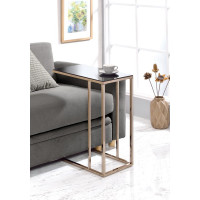 Coaster Furniture 902928 Rectangular Accent Table Black and Chocolate Chrome